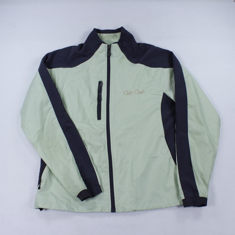 North End EZEM Womens Small Mint Green Navy Blue Full Zip Windbreaker Jacket S
